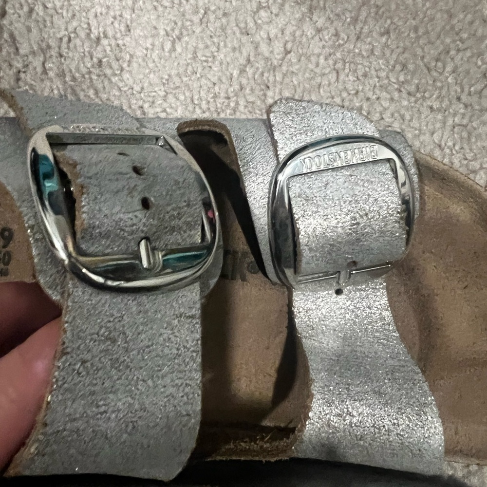 Silver Buckle Sandals Birkenstocks - Picture 4 of 6